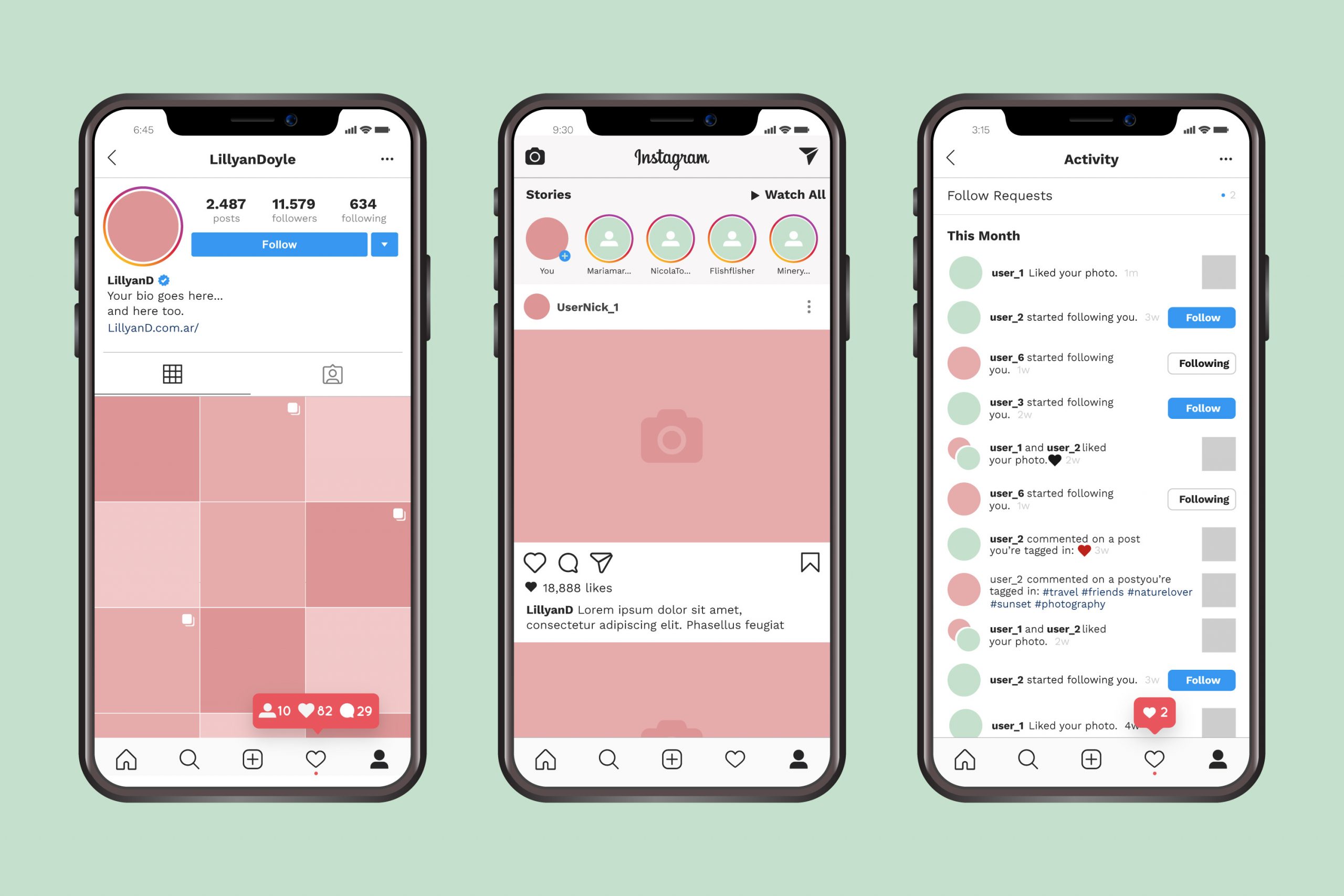 posting on instagram on phone