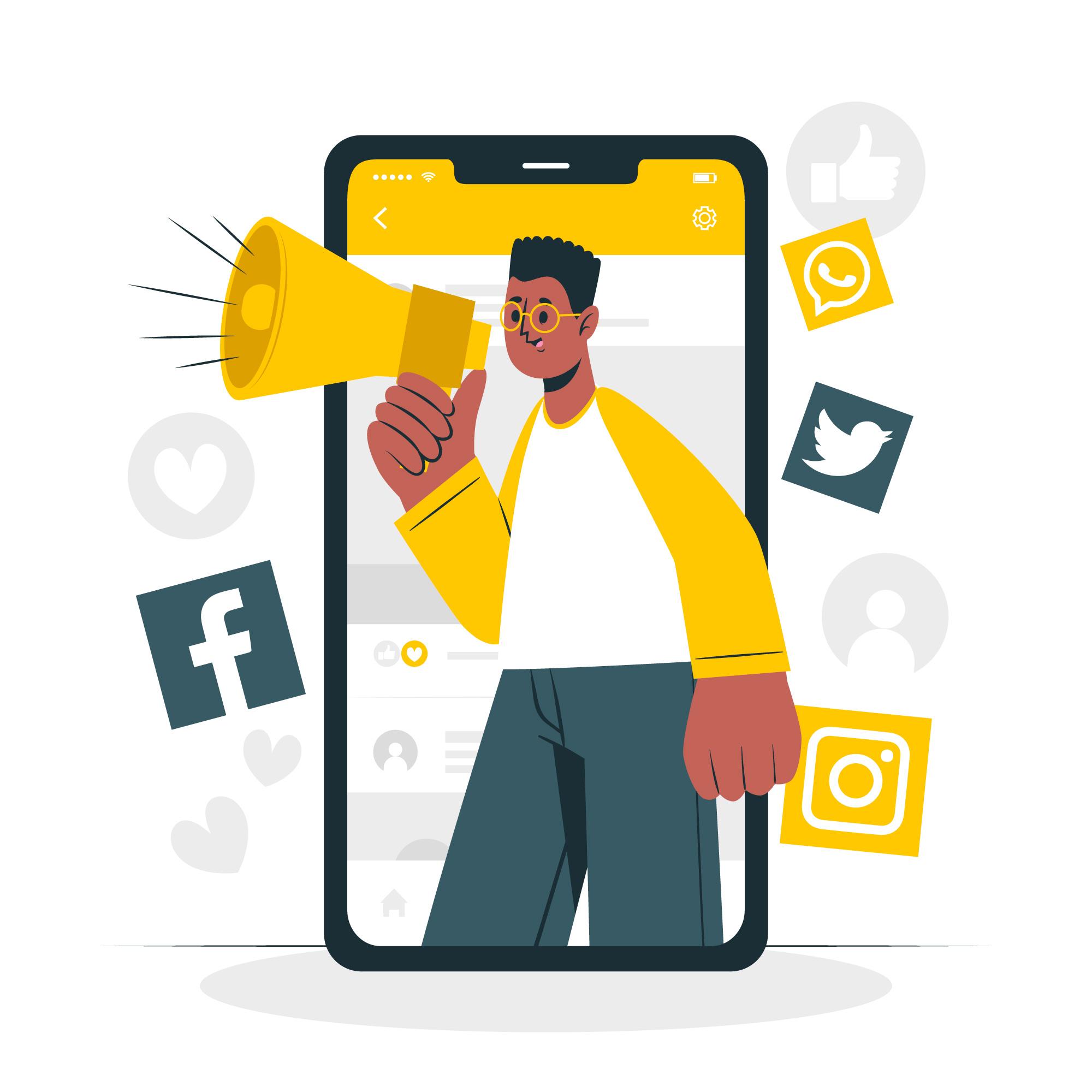 social media illustration facebook twitter