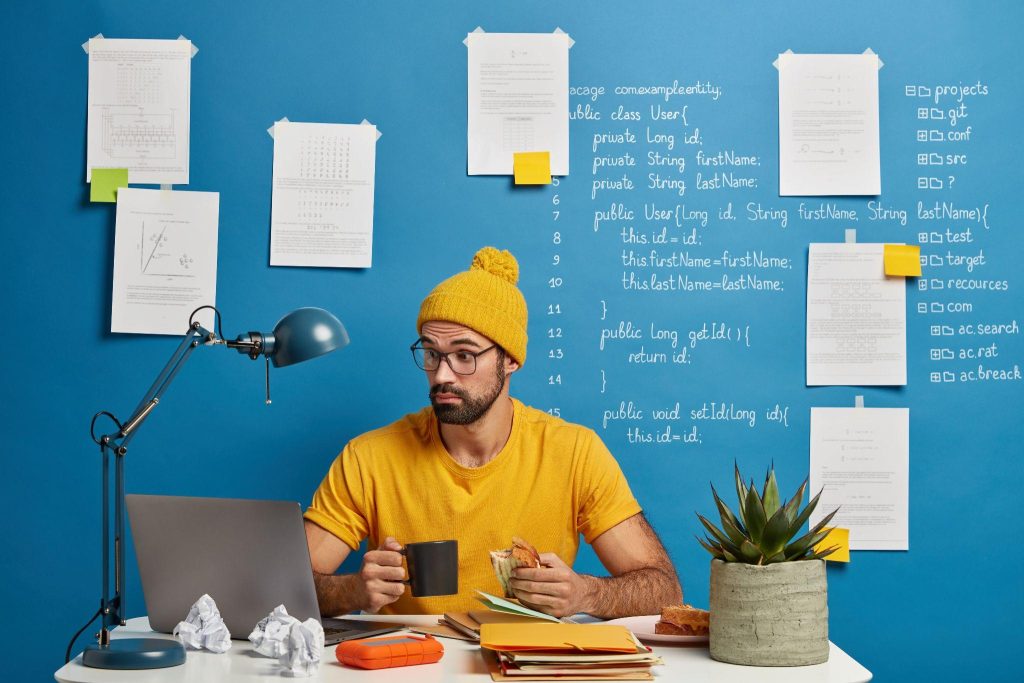 Man with yellow shirt