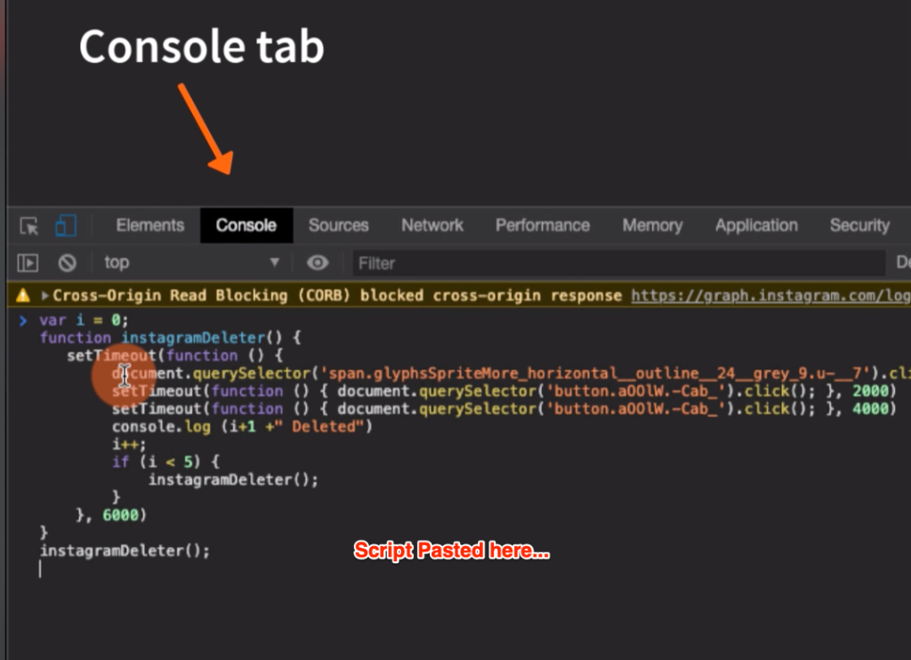Instagram_Purger_Script_in_Developer_Console