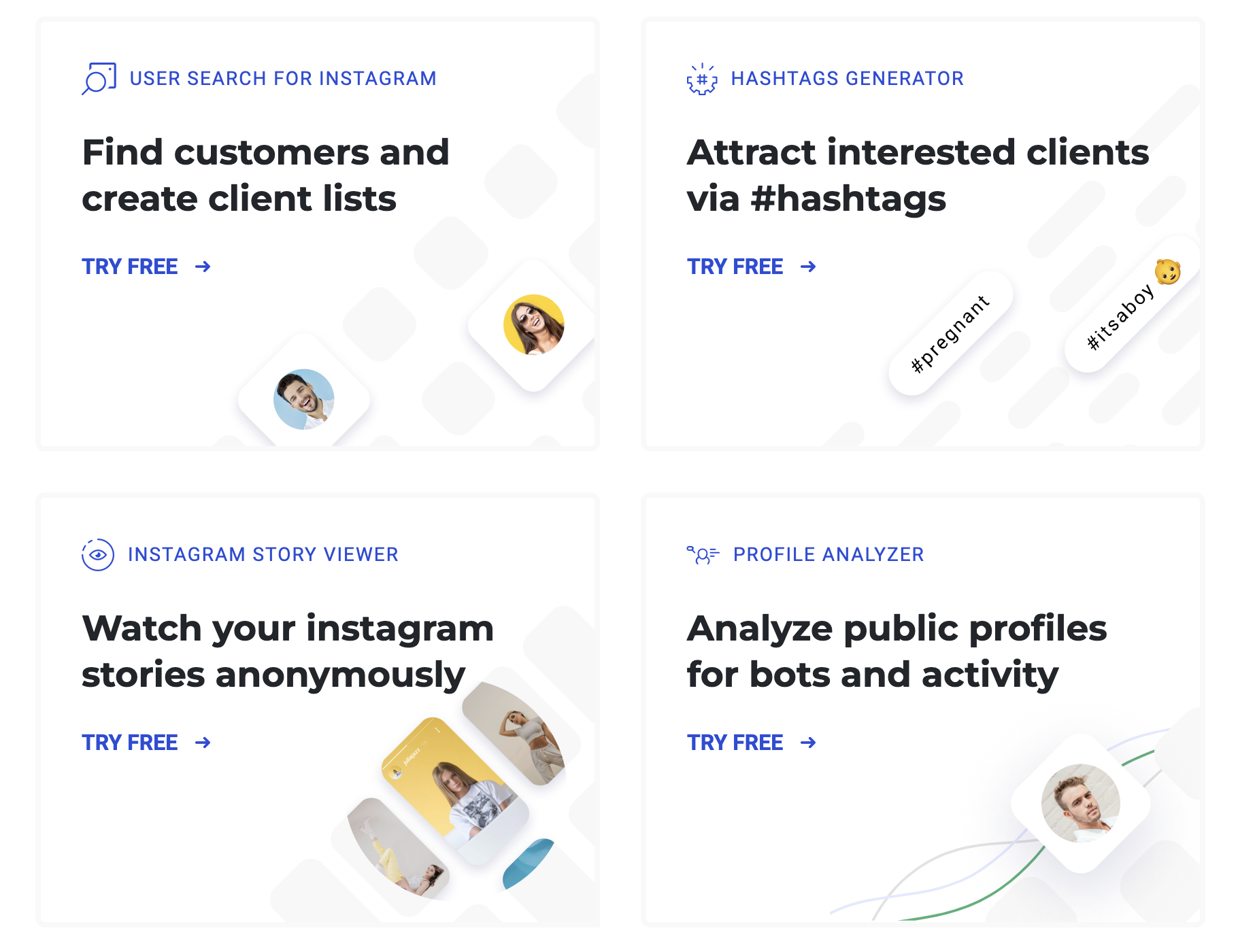 Inflact features - instagram tools