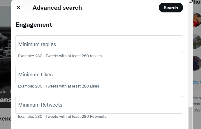twitter advanced search tool on mobile