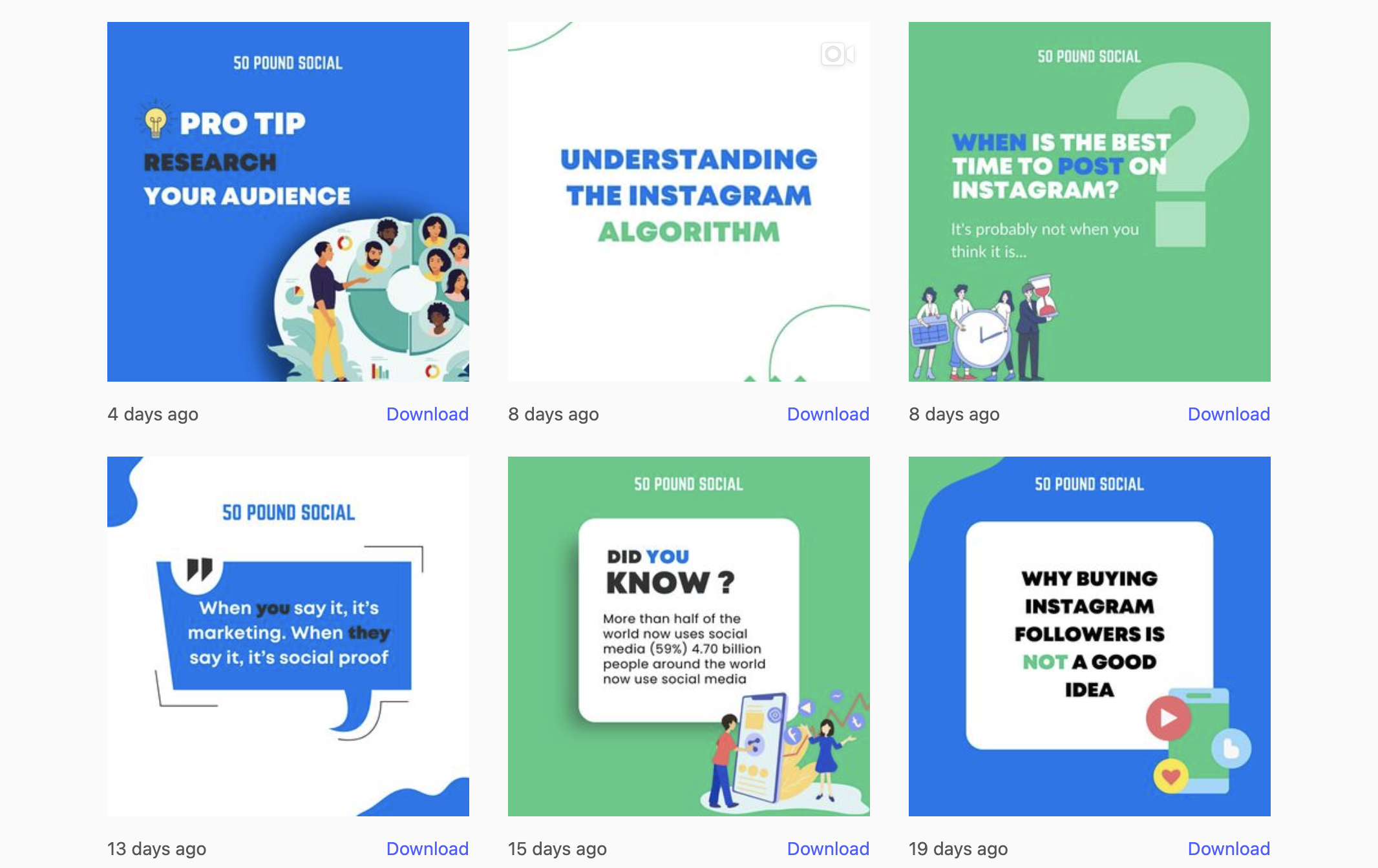 50 pound social instagram social media agency