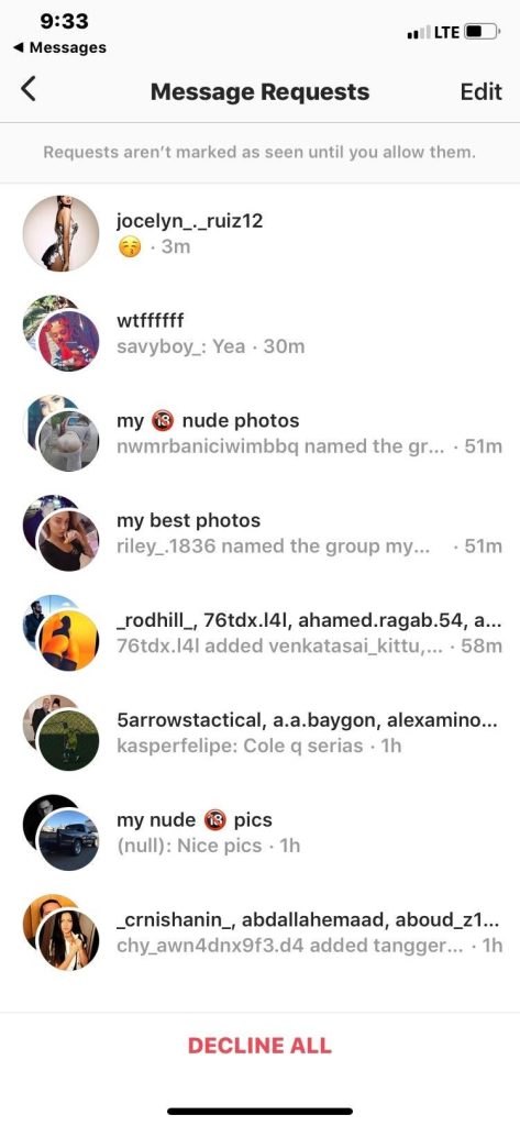 instagram spam messages