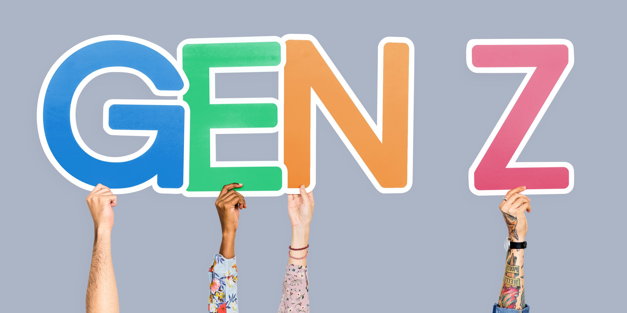 Hands holding the abbreviation Gen Z