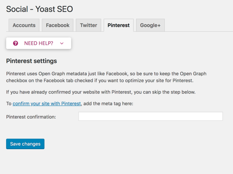 Yoast SEO Pinterest